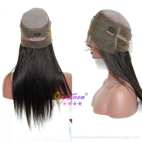 Natural Korean Double Drawn Raw Indian Virgin Cuticle Aligned Hair Extension Wig For Black Women Human Hair 360 Lace Front Wig
